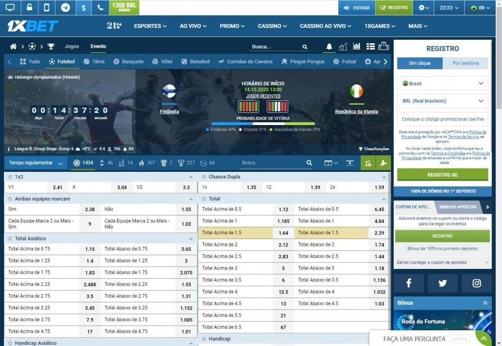 apostas esportivas na 1xbet
